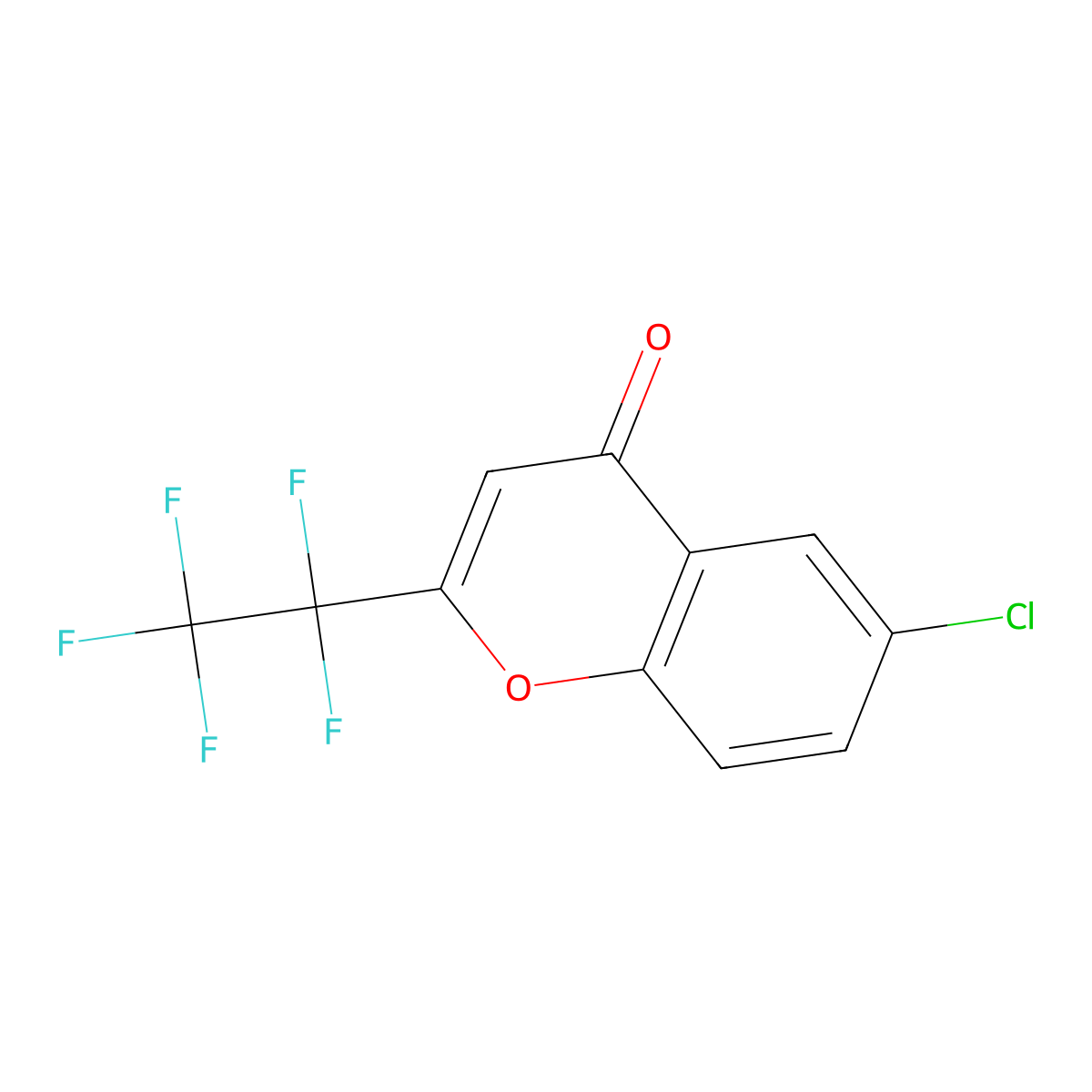6-Chloro-2-(1,1,2,2,2-pentafluoroethyl)chromen-4-one molecular structure, CAS 381679-79-4