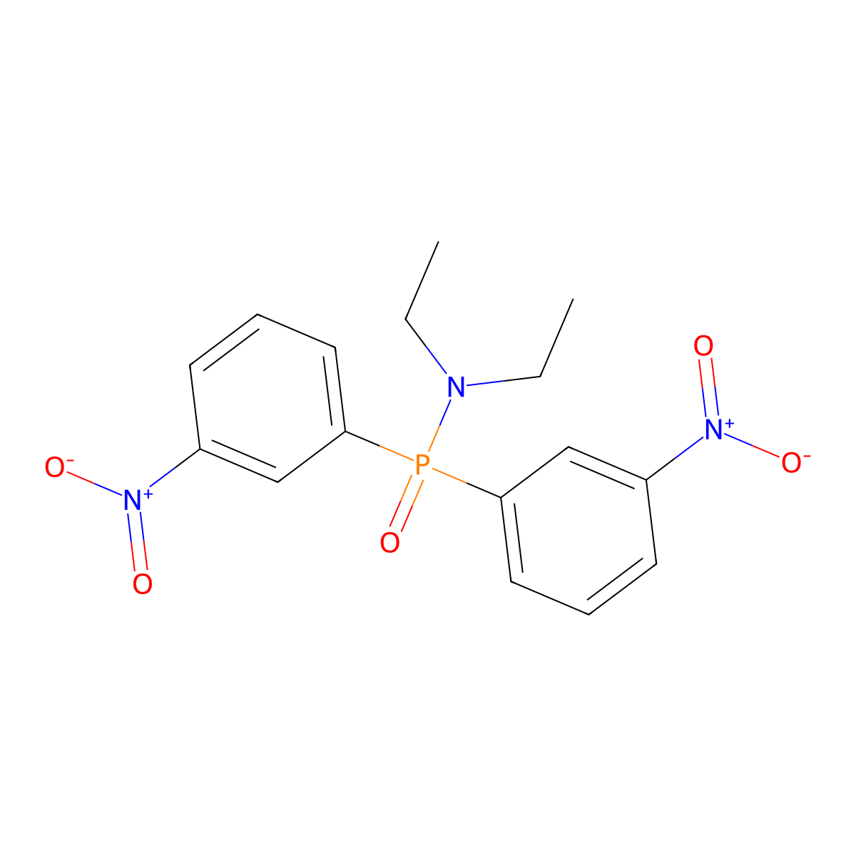 N-bis(3-nitrophenyl)phosphoryl-N-ethylethanamine molecular structure, CAS 381679-82-9
