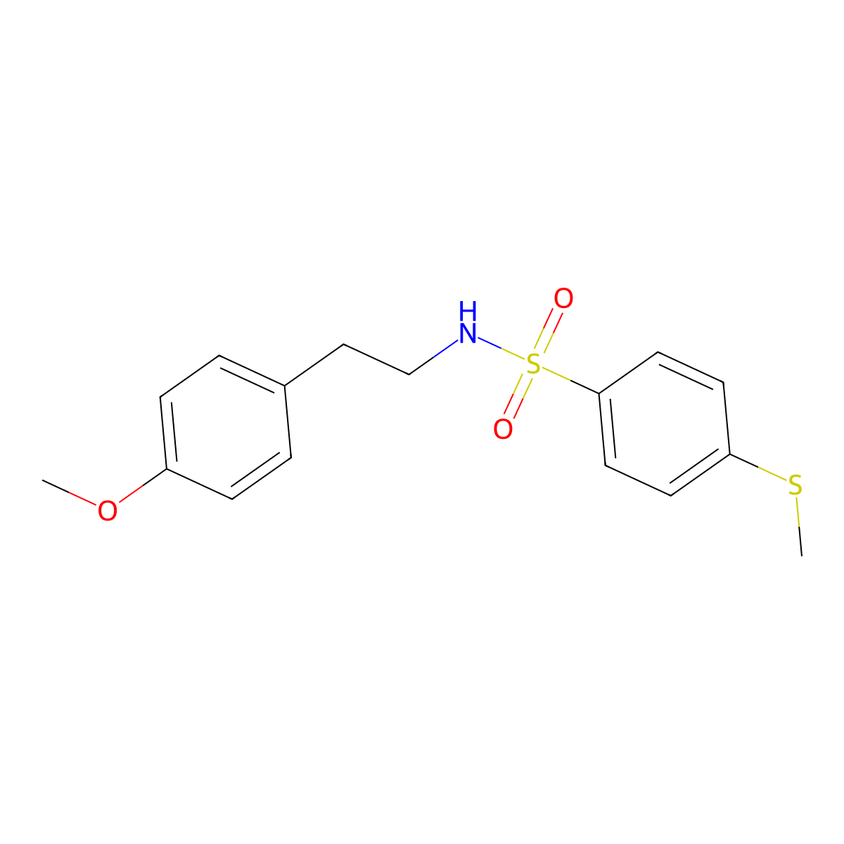 N-[2-(4-methoxyphenyl)ethyl]-4-methylsulfanylbenzenesulfonamide molecular structure, CAS 381679-96-5