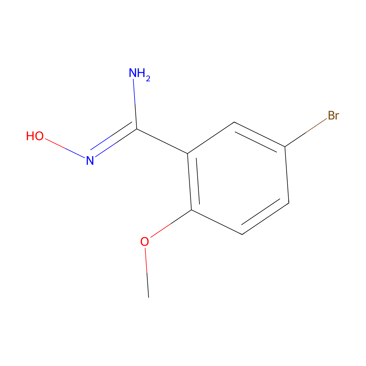 5-bromo-N'-hydroxy-2-methoxybenzenecarboximidamide molecular structure, CAS 381680-42-8