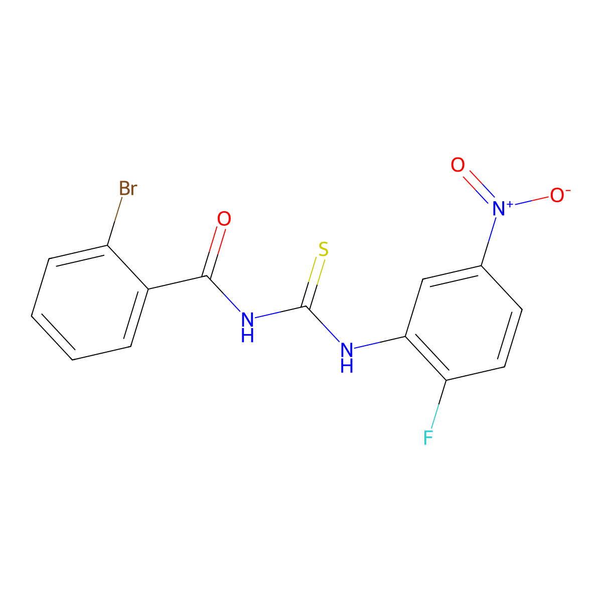 2-bromo-N-[(2-fluoro-5-nitrophenyl)carbamothioyl]benzamide molecular structure, CAS 381681-22-7