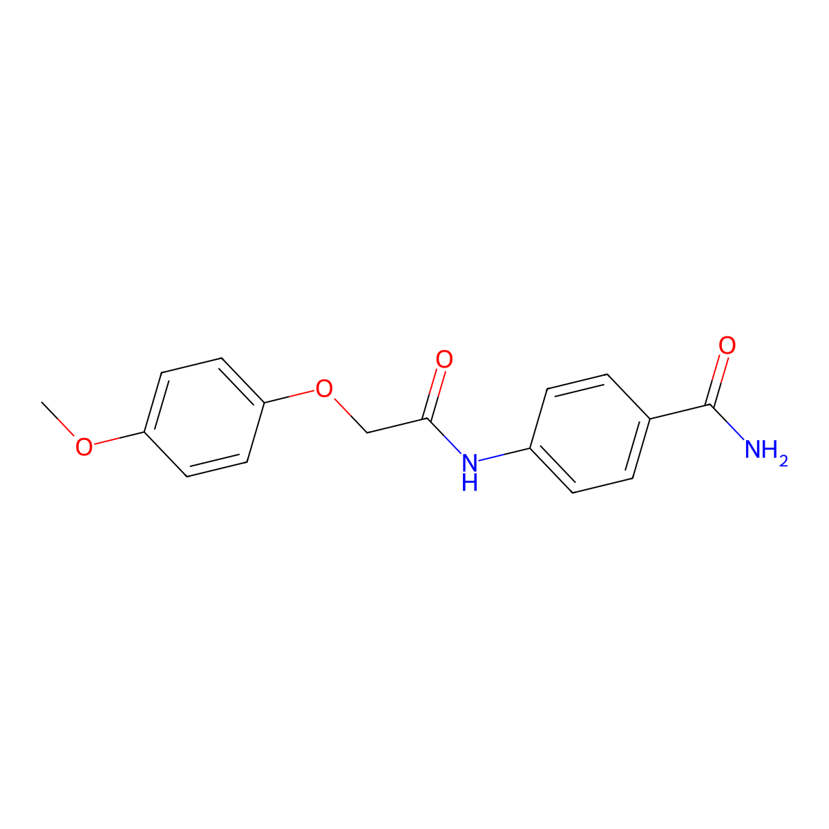 4-{[(4-Methoxyphenoxy)acetyl]amino}benzamide molecular structure, CAS 381682-20-8