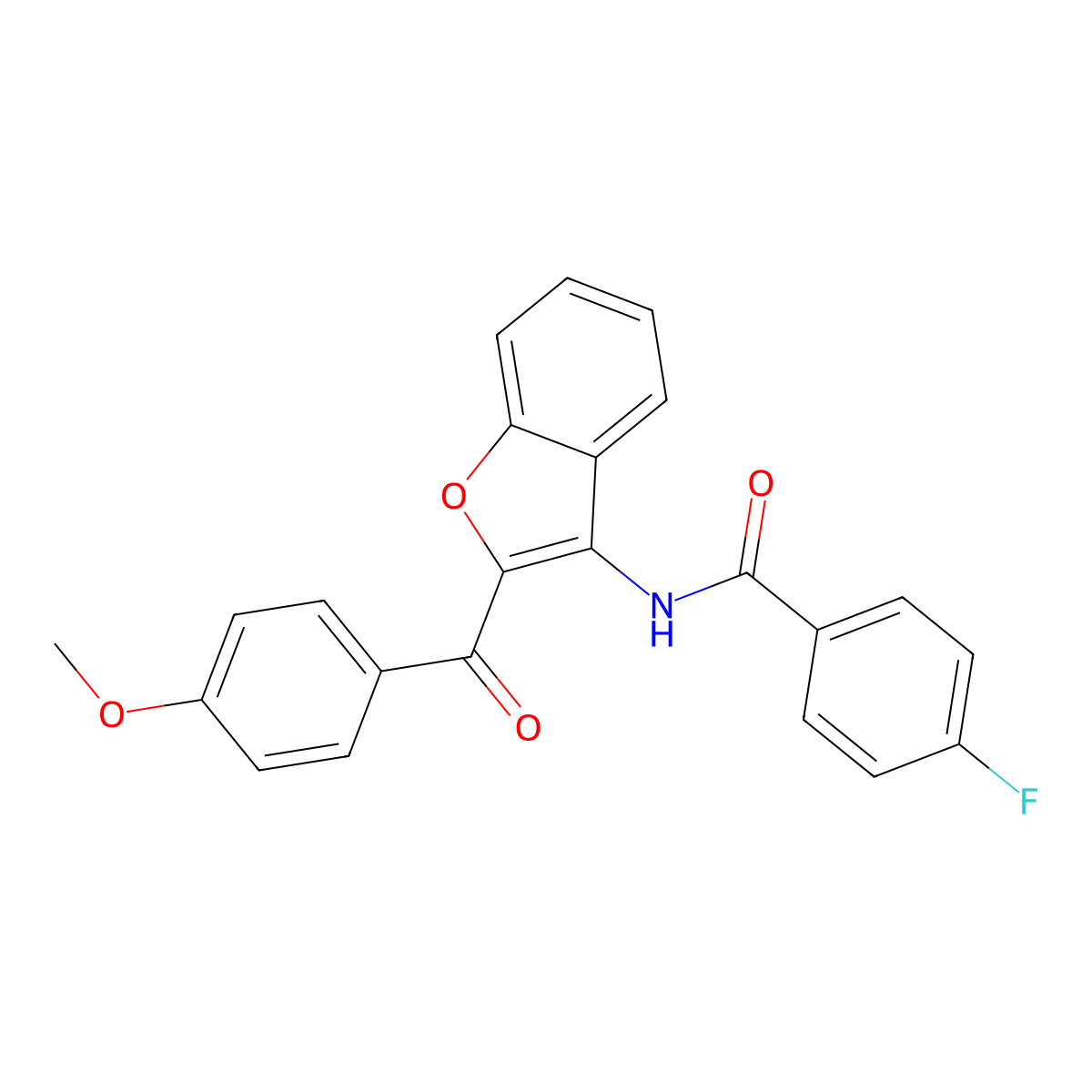 4-fluoro-N-[2-(4-methoxybenzoyl)-1-benzofuran-3-yl]benzamide molecular structure, CAS 381683-01-8
