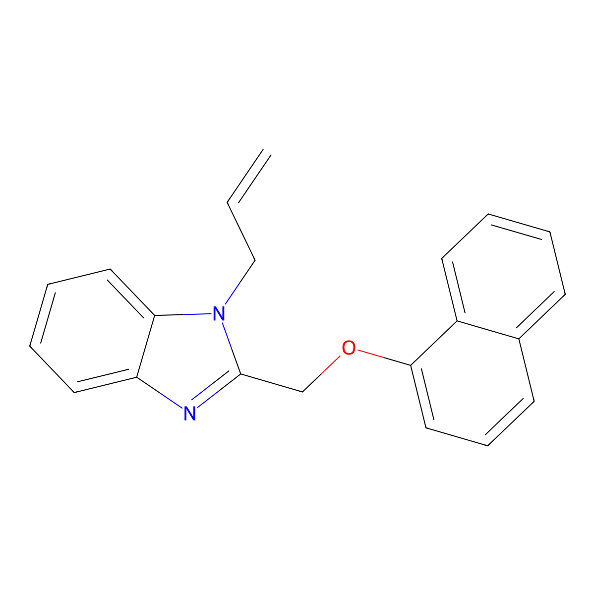 1-allyl-2-((naphthalen-1-yloxy)methyl)-1H-benzo[d]imidazole molecular structure, CAS 381683-03-0