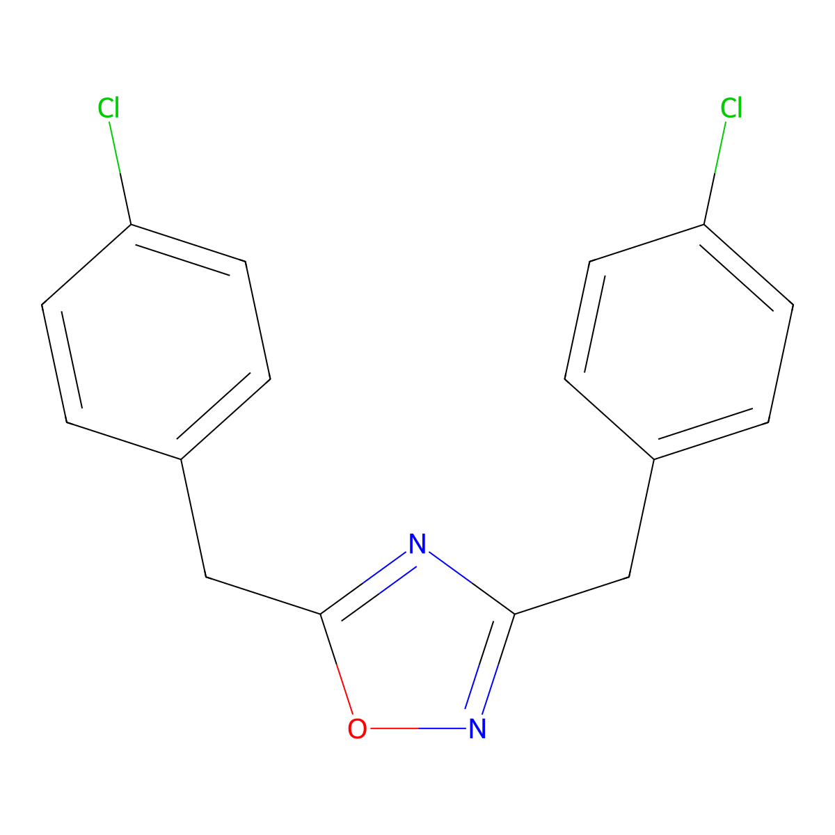 3,5-Bis[(4-chlorophenyl)methyl]-1,2,4-oxadiazole molecular structure, CAS 381683-09-6