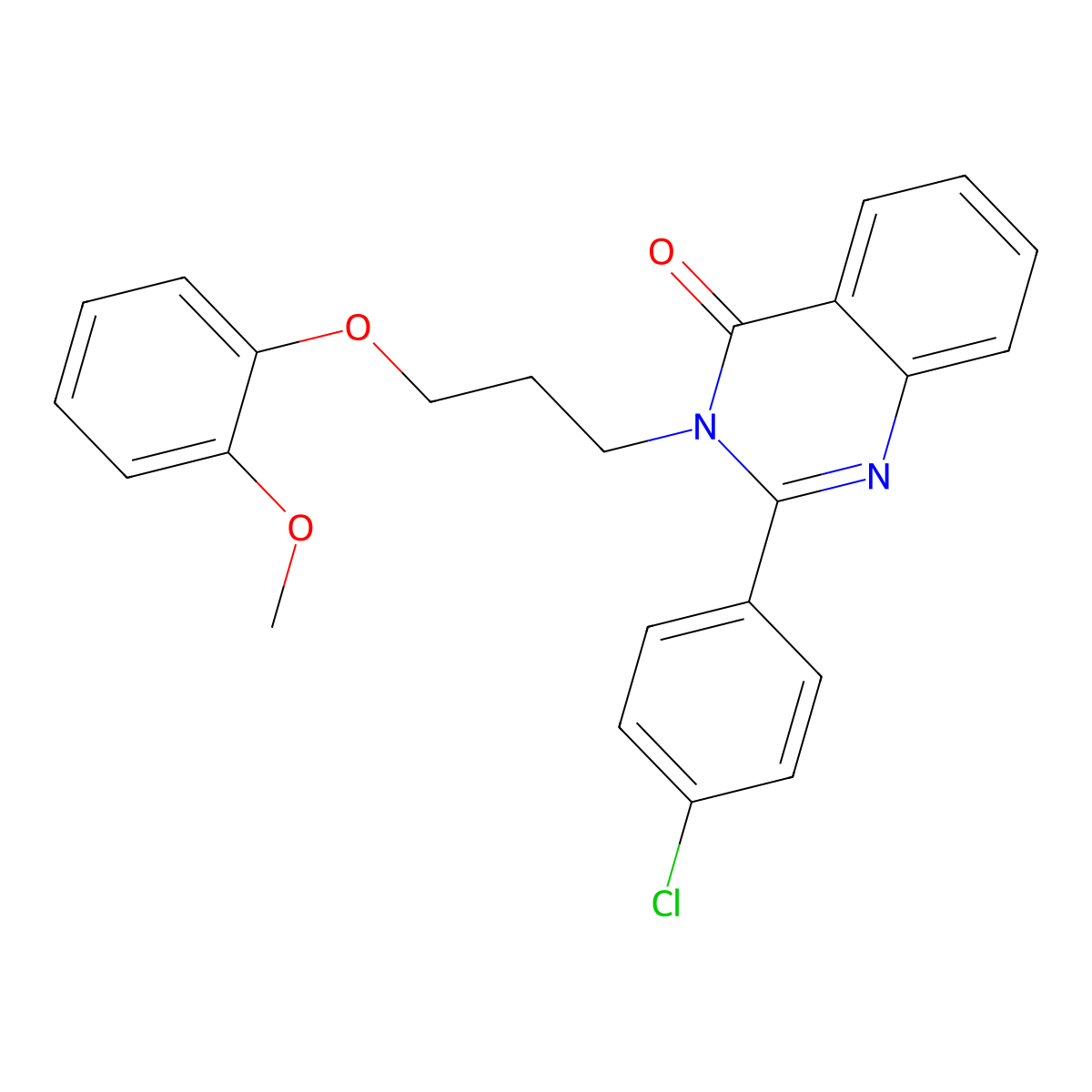 2-(4-Chlorophenyl)-3-[3-(2-methoxyphenoxy)propyl]quinazolin-4-one molecular structure, CAS 381684-77-1