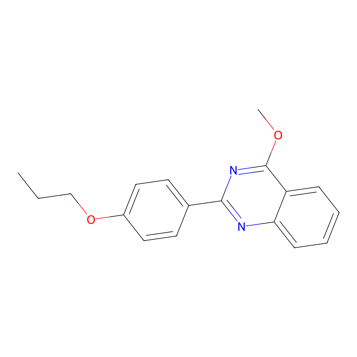 4-Methoxy-2-(4-propoxyphenyl)quinazoline molecular structure, CAS 381692-09-7
