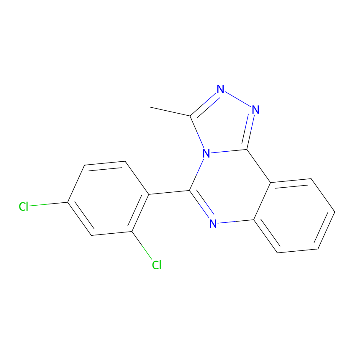 5-(2,4-Dichlorophenyl)-3-methyl-[1,2,4]triazolo[4,3-c]quinazoline molecular structure, CAS 381693-01-2