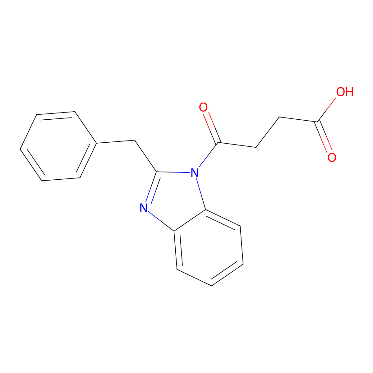 4-(2-Benzylbenzimidazol-1-yl)-4-oxobutanoic acid molecular structure, CAS 381693-17-0