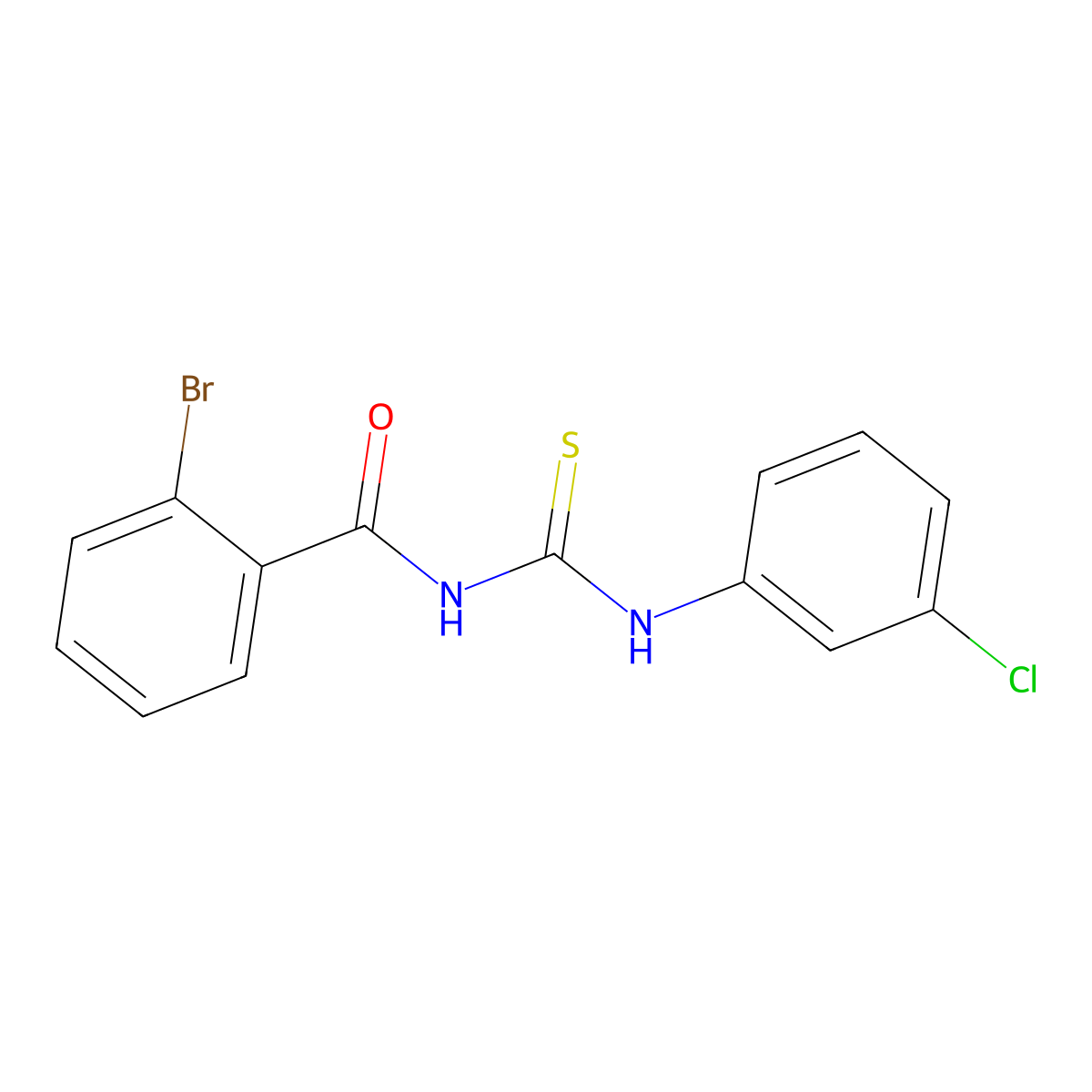 2-bromo-N-[(3-chlorophenyl)carbamothioyl]benzamide molecular structure, CAS 381693-85-2