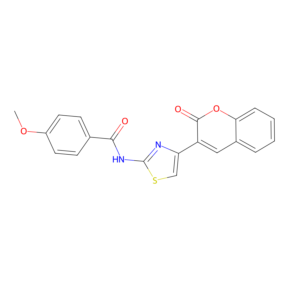 4-methoxy-N-(4-(2-oxo-2H-chromen-3-yl)thiazol-2-yl)benzamide molecular structure, CAS 381694-03-7