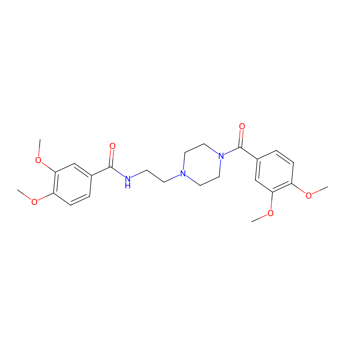 N-[2-[4-(3,4-dimethoxybenzoyl)piperazin-1-yl]ethyl]-3,4-dimethoxybenzamide molecular structure, CAS 381694-22-0
