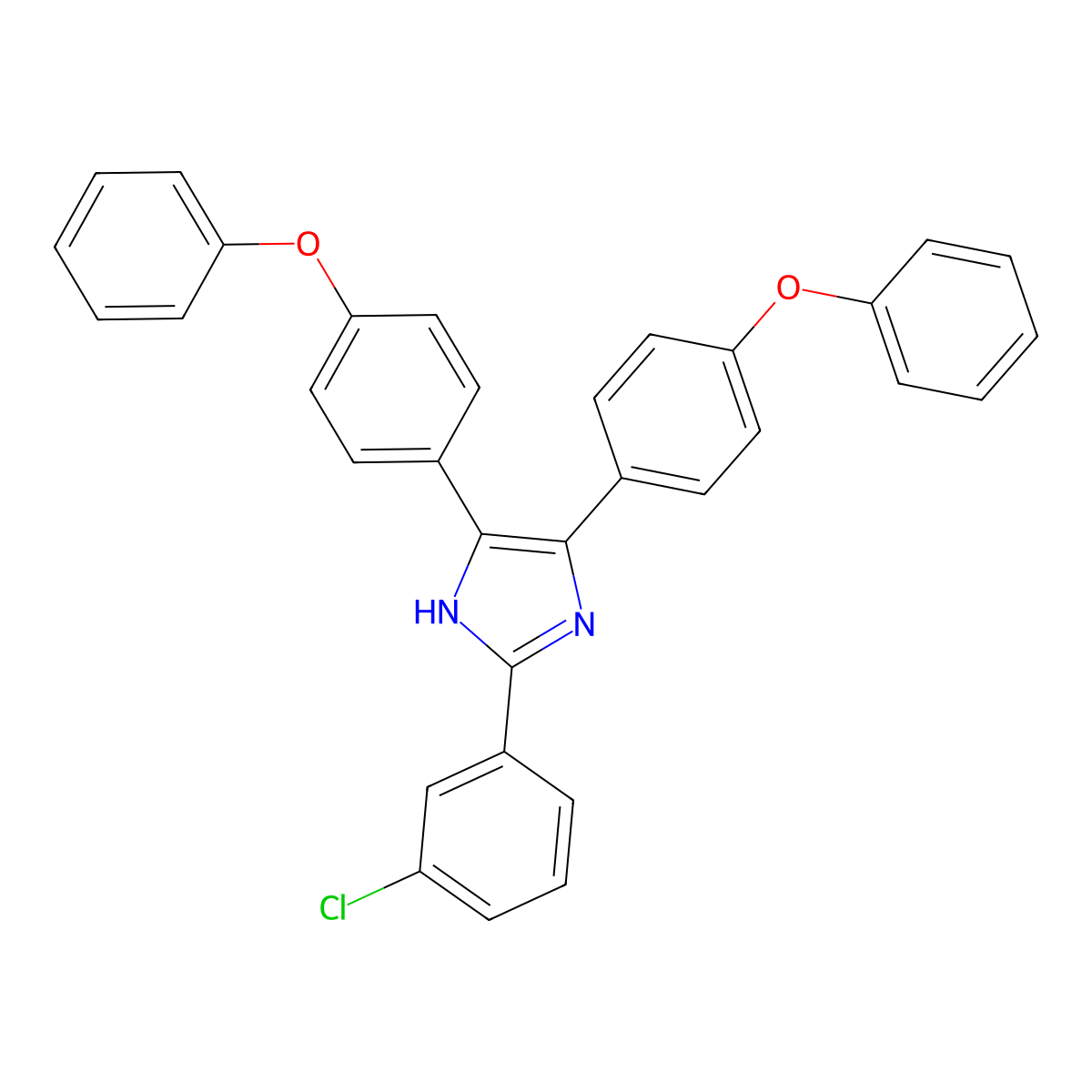 2-(3-chlorophenyl)-4,5-bis(4-phenoxyphenyl)-1H-imidazole molecular structure, CAS 381694-31-1