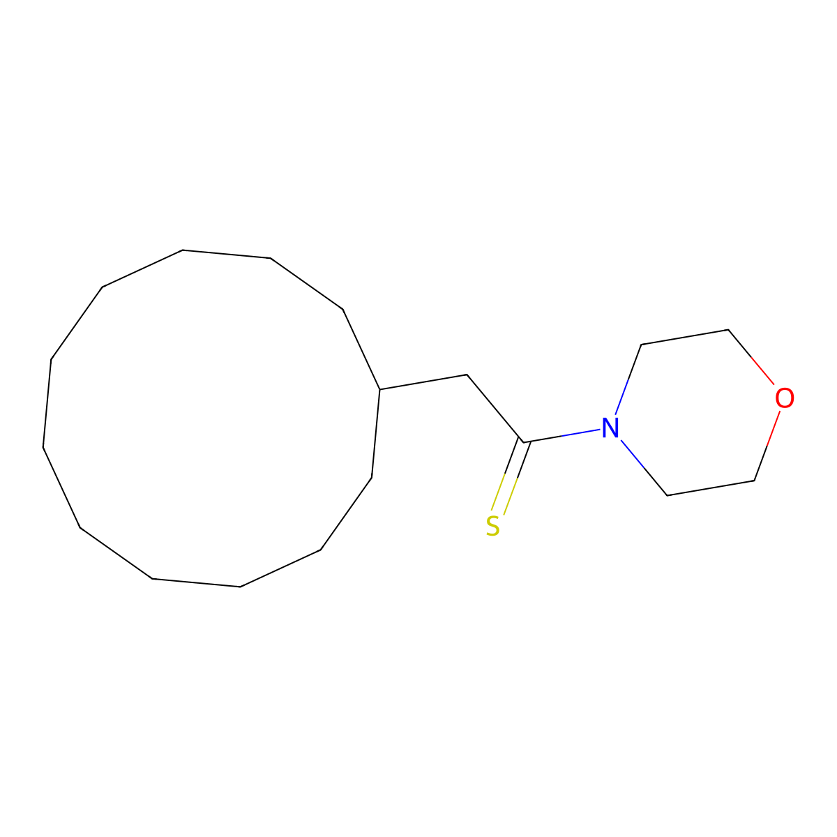 2-Cyclododecyl-1-morpholin-4-ylethanethione molecular structure, CAS 381694-59-3