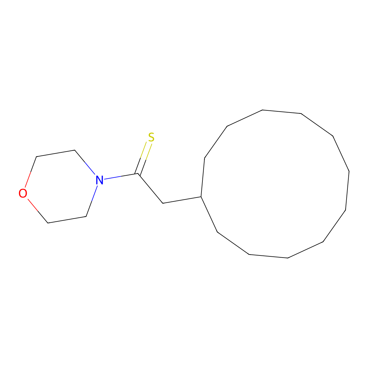 2-Cyclododecyl-1-morpholin-4-ylethanethione molecular structure, CAS 381694-59-3