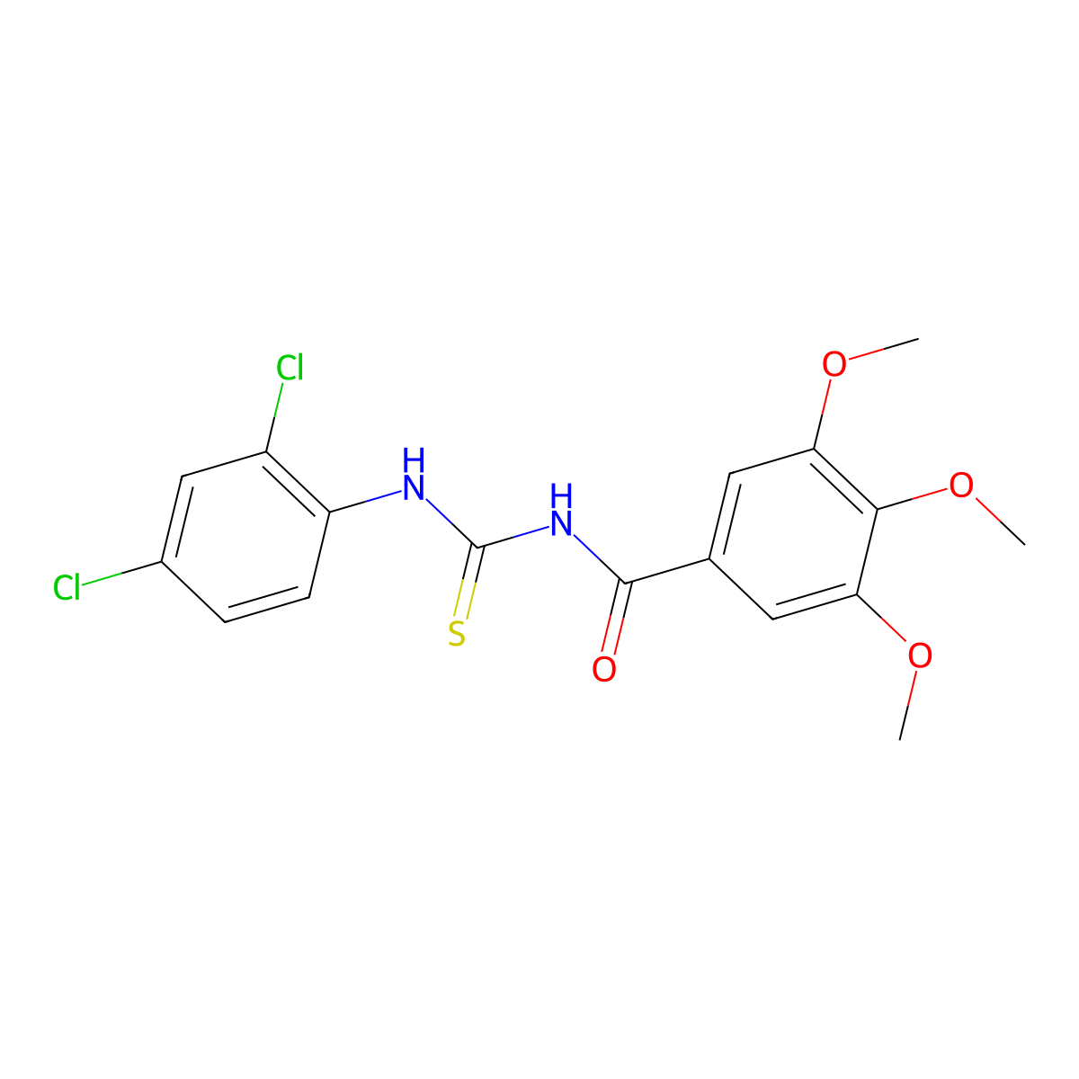 N-[(2,4-dichlorophenyl)carbamothioyl]-3,4,5-trimethoxybenzamide molecular structure, CAS 381696-01-1
