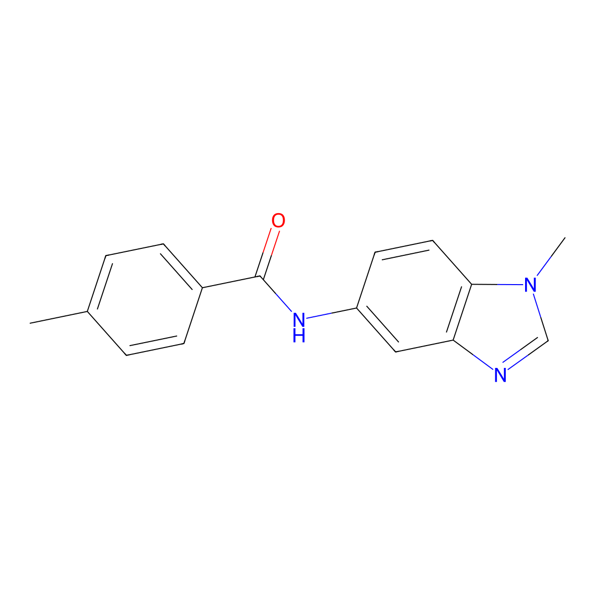 4-methyl-N-(1-methylbenzimidazol-5-yl)benzamide molecular structure, CAS 381696-06-6