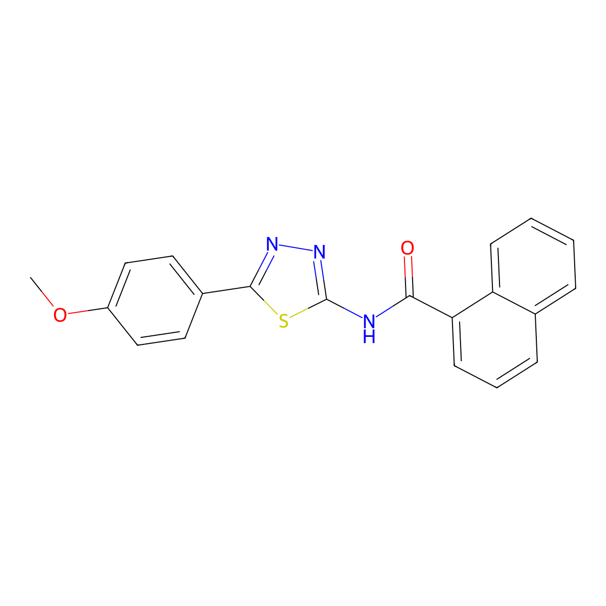 N-[5-(4-methoxyphenyl)-1,3,4-thiadiazol-2-yl]naphthalene-1-carboxamide molecular structure, CAS 381696-55-5