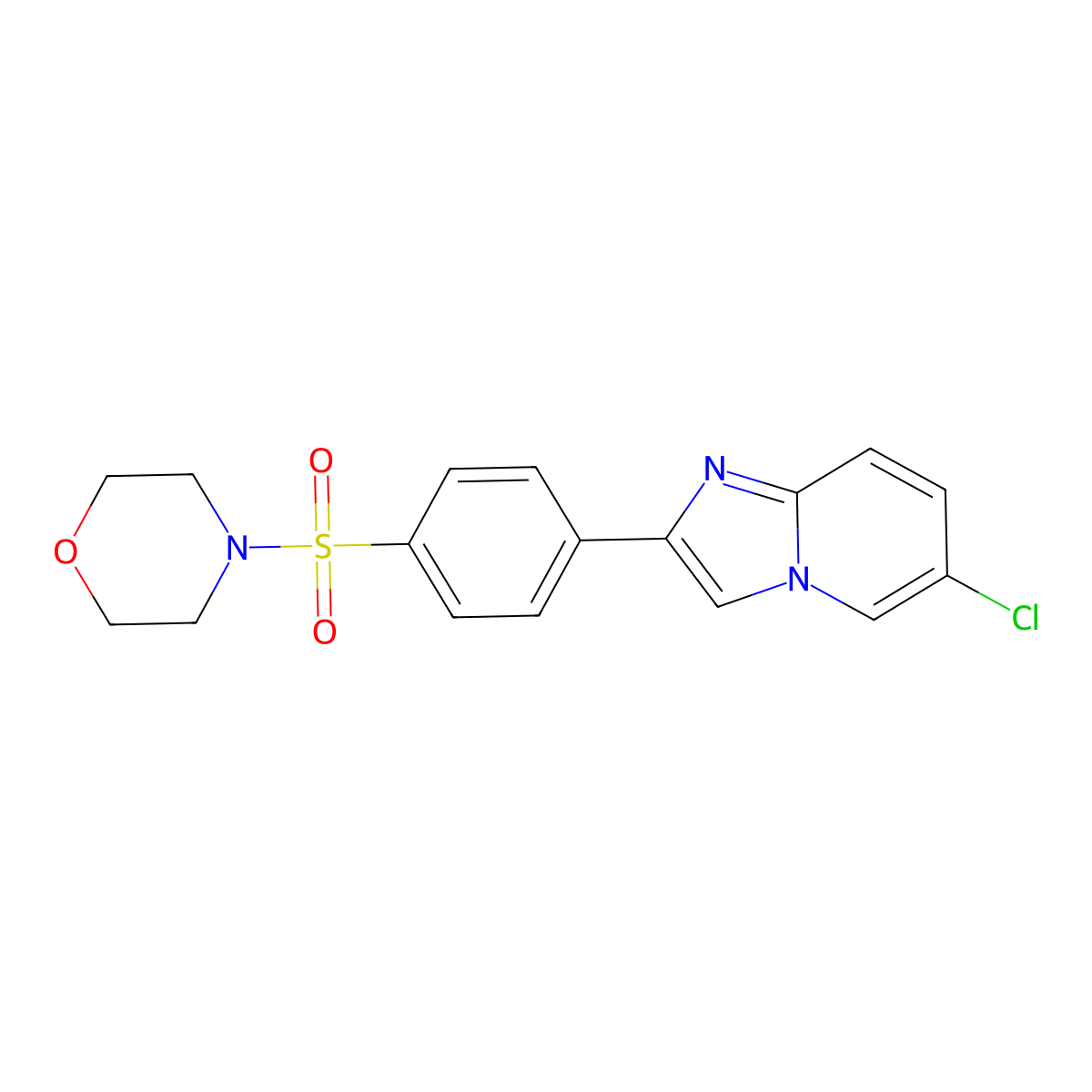 4-[4-(6-Chloroimidazo[1,2-a]pyridin-2-yl)phenyl]sulfonylmorpholine molecular structure, CAS 381697-32-1