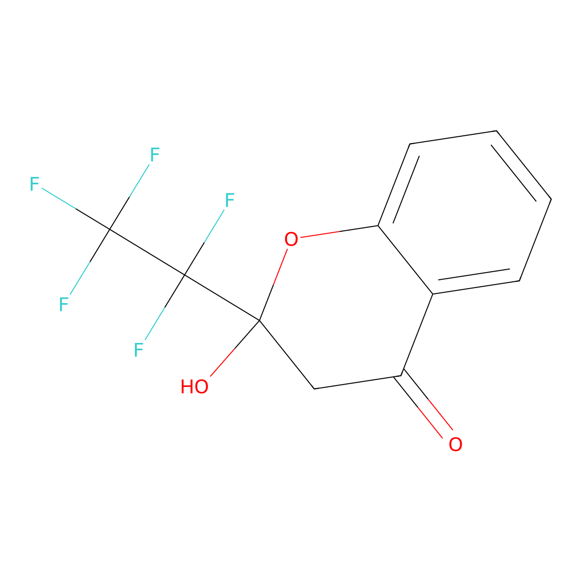 2-hydroxy-2-(pentafluoroethyl)-2,3-dihydro-4H-chromen-4-one molecular structure, CAS 381697-69-4