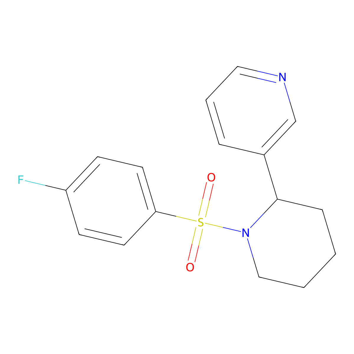 3-[1-(4-Fluorophenyl)sulfonylpiperidin-2-yl]pyridine molecular structure, CAS 381697-89-8