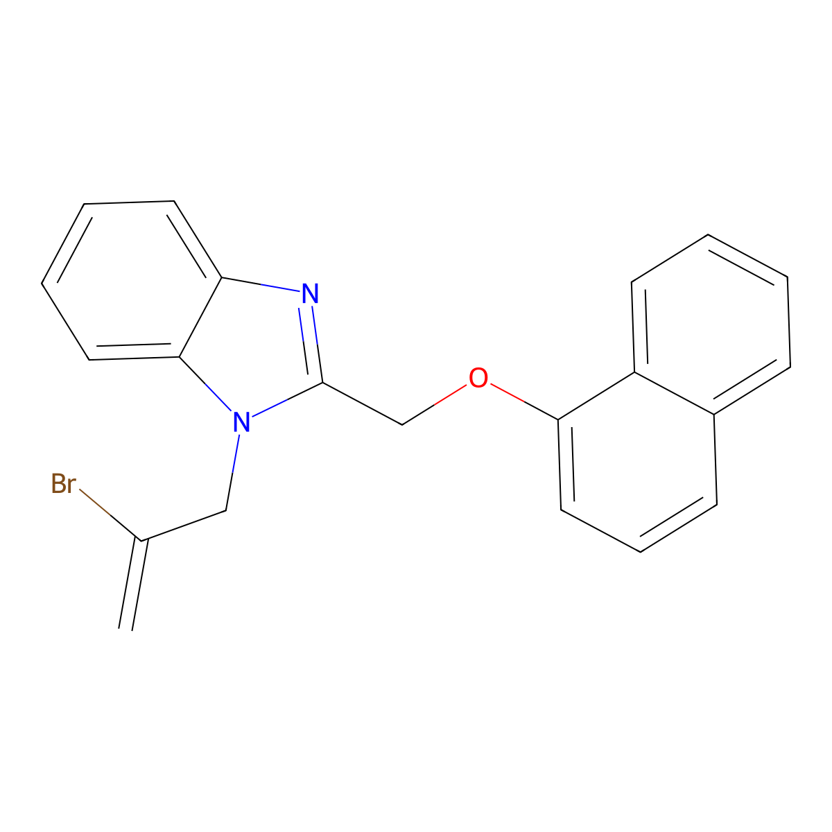 1-(2-Bromoprop-2-enyl)-2-(naphthalen-1-yloxymethyl)benzimidazole molecular structure, CAS 381698-00-6
