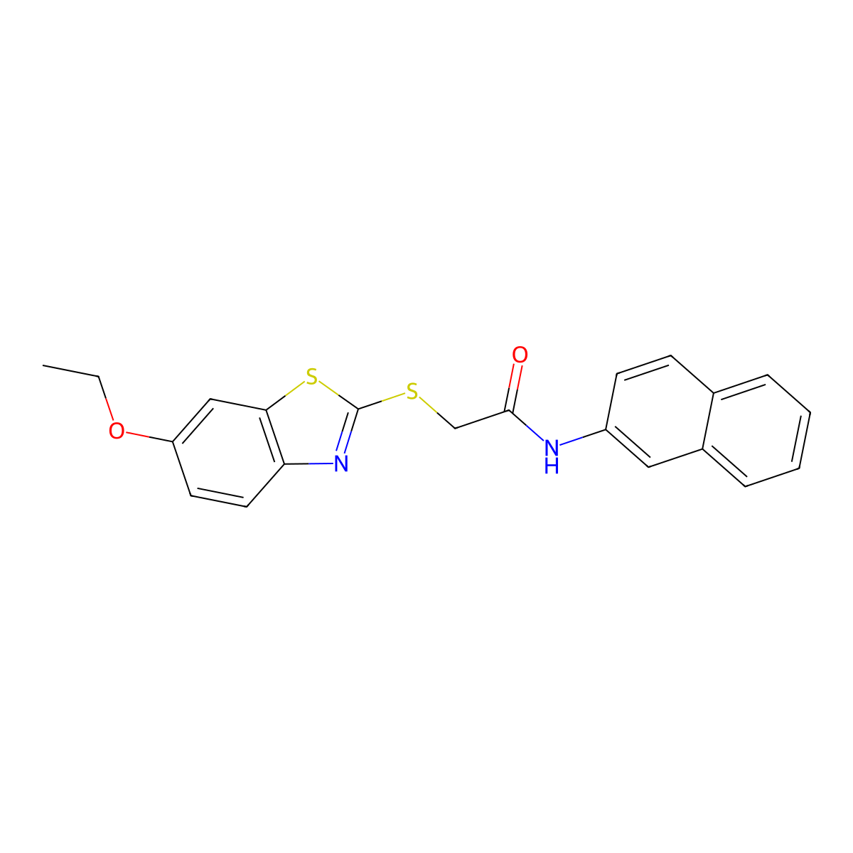 2-[(6-ethoxy-1,3-benzothiazol-2-yl)sulfanyl]-N-naphthalen-2-ylacetamide molecular structure, CAS 381698-87-9