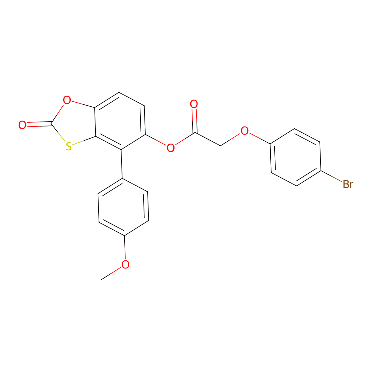 4-(4-Methoxyphenyl)-2-oxo-1,3-benzoxathiol-5-yl (4-bromophenoxy)acetate molecular structure, CAS 381699-04-3