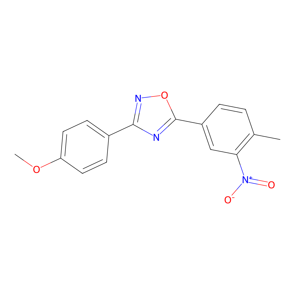 3-(4-Methoxyphenyl)-5-(4-methyl-3-nitrophenyl)-1,2,4-oxadiazole molecular structure, CAS 381699-16-7