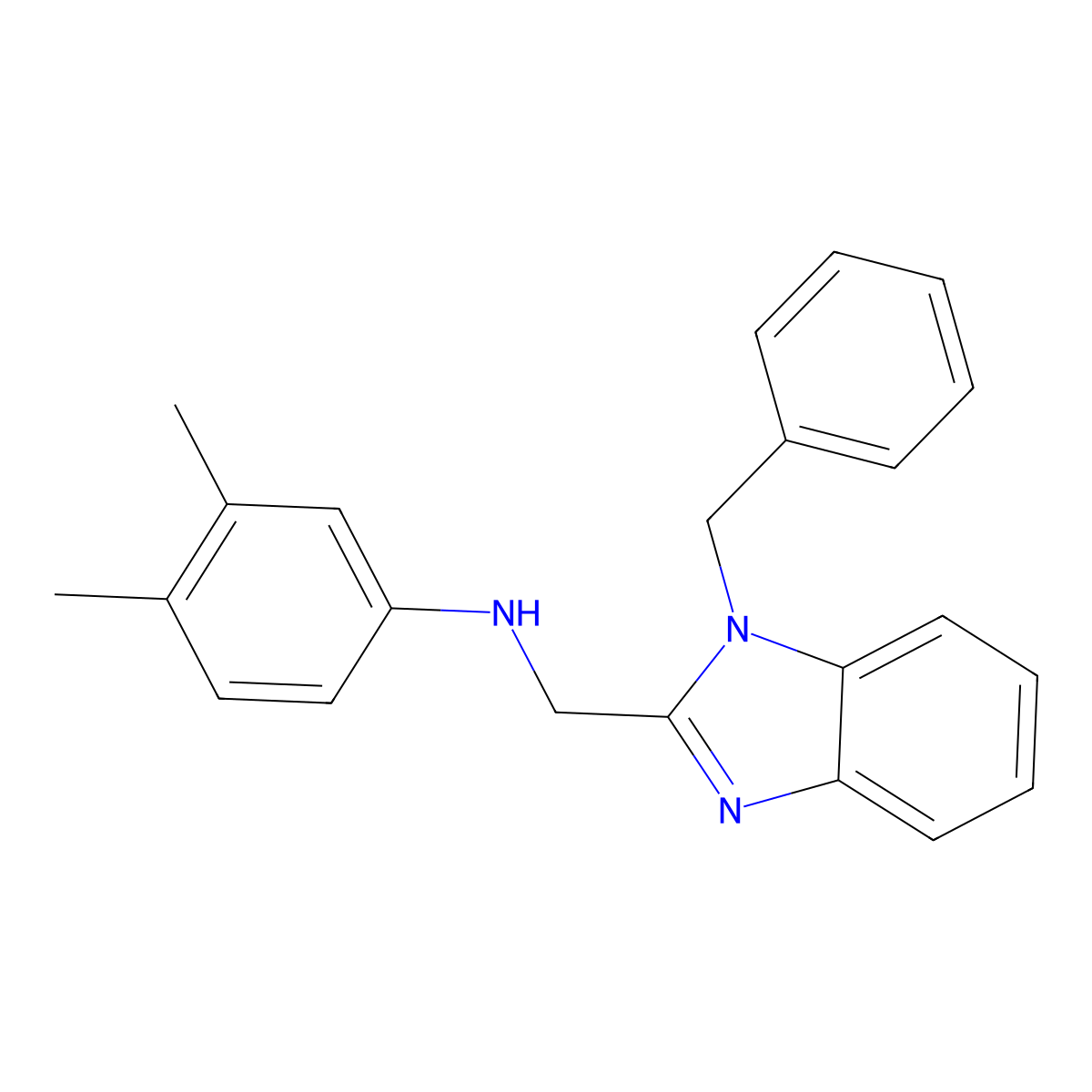 N-[(1-benzylbenzimidazol-2-yl)methyl]-3,4-dimethylaniline molecular structure, CAS 381699-21-4