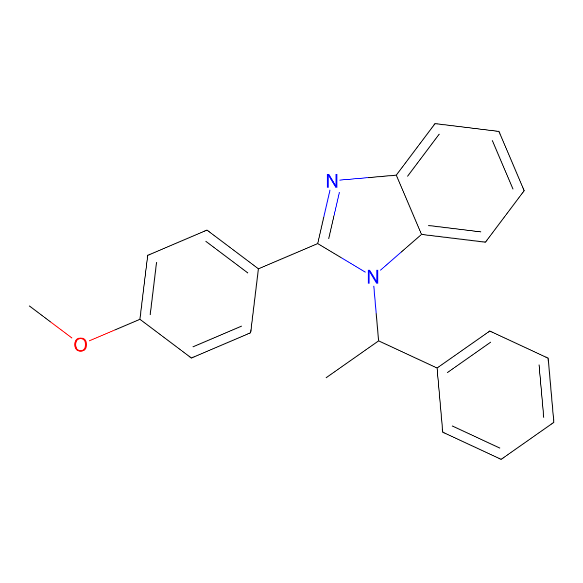 2-(4-Methoxyphenyl)-1-(1-phenylethyl)benzimidazole molecular structure, CAS 381699-38-3