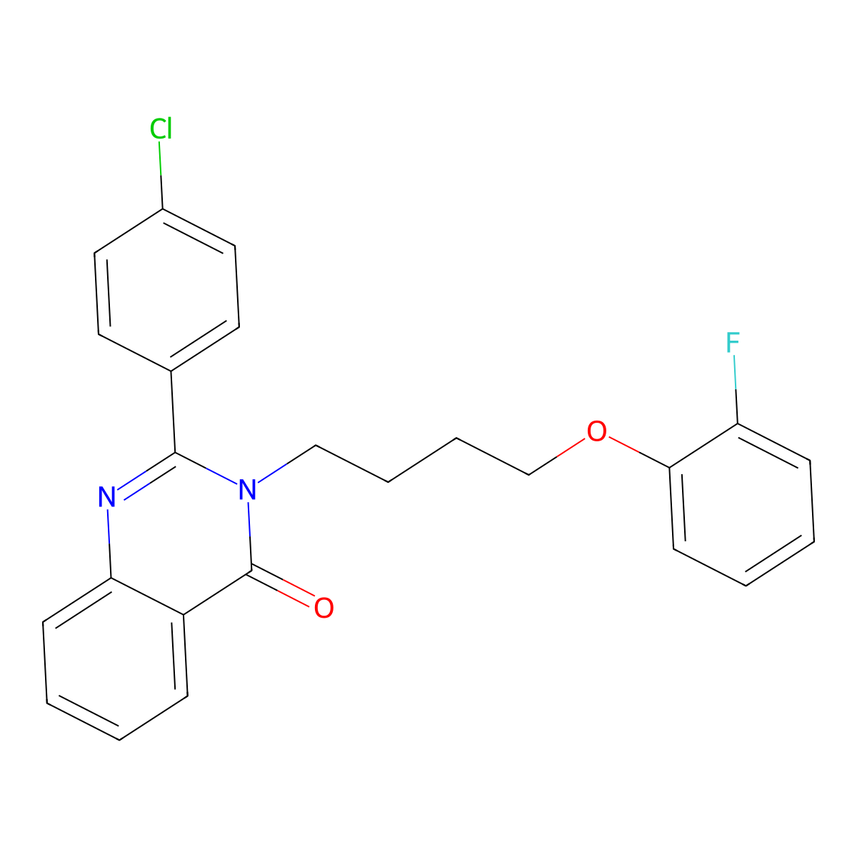2-(4-Chlorophenyl)-3-[4-(2-fluorophenoxy)butyl]quinazolin-4-one molecular structure, CAS 381699-56-5