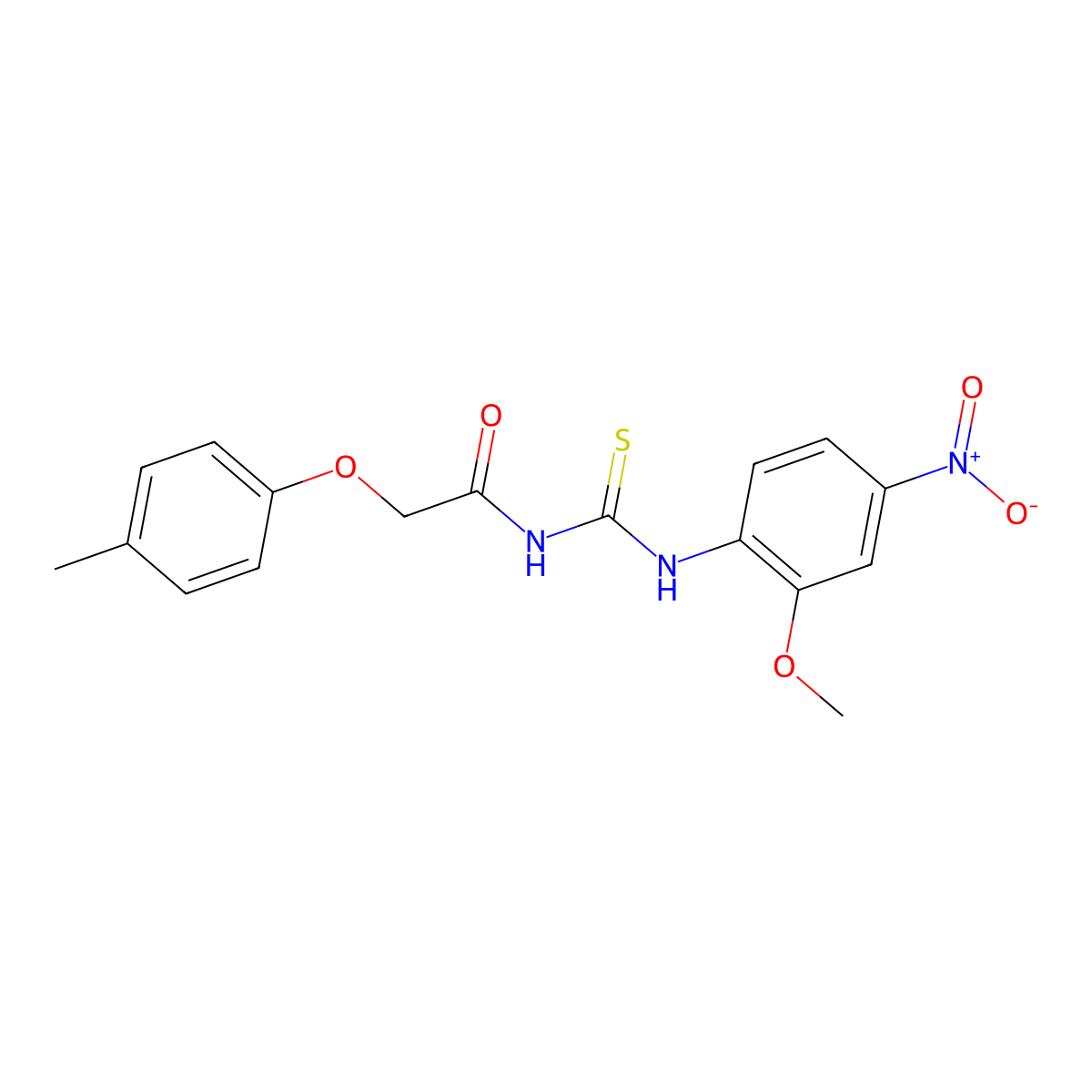N-[(2-methoxy-4-nitrophenyl)carbamothioyl]-2-(4-methylphenoxy)acetamide molecular structure, CAS 381699-82-7