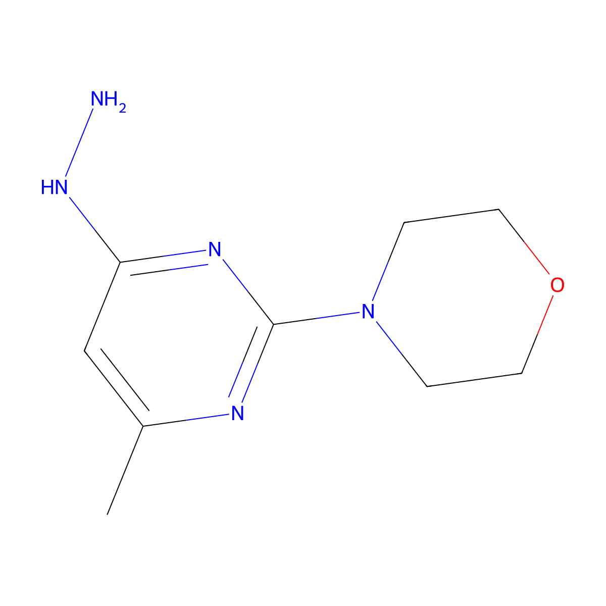 4-(4-Hydrazinyl-6-methylpyrimidin-2-yl)morpholine molecular structure, CAS 381699-83-8