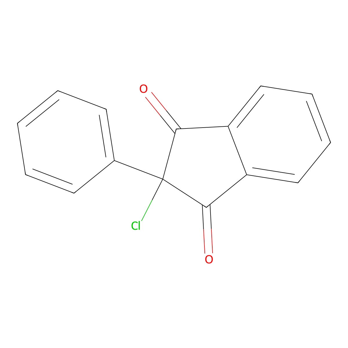 2-Chloro-2-phenyl-1H-indene-1,3(2H)-dione molecular structure, CAS 3817-96-7