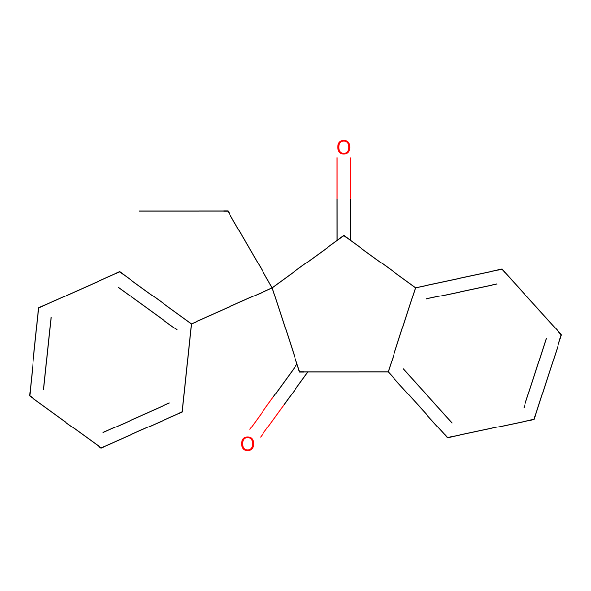2-Ethyl-2-phenyl-1H-indene-1,3(2H)-dione molecular structure, CAS 3817-97-8