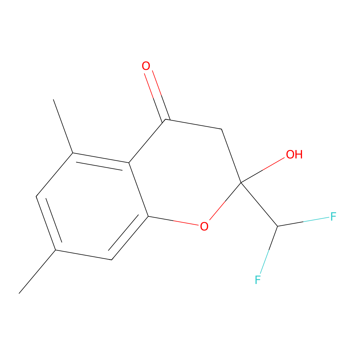2-(difluoromethyl)-2-hydroxy-5,7-dimethyl-3H-chromen-4-one molecular structure, CAS 381700-14-7