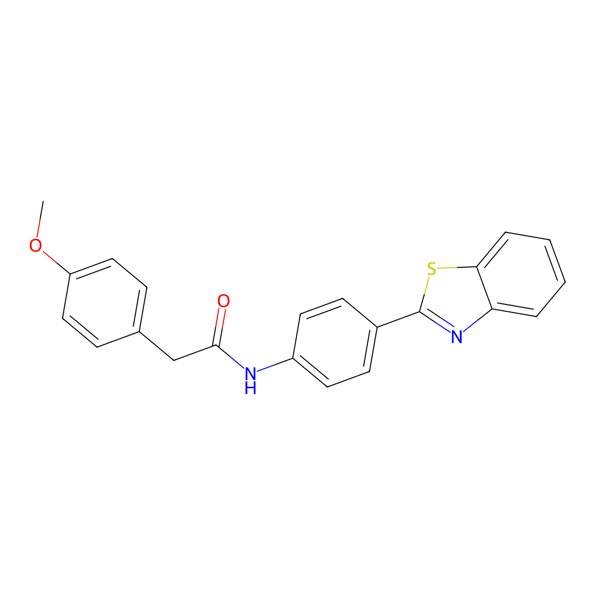 N-[4-(1,3-benzothiazol-2-yl)phenyl]-2-(4-methoxyphenyl)acetamide molecular structure, CAS 381700-66-9