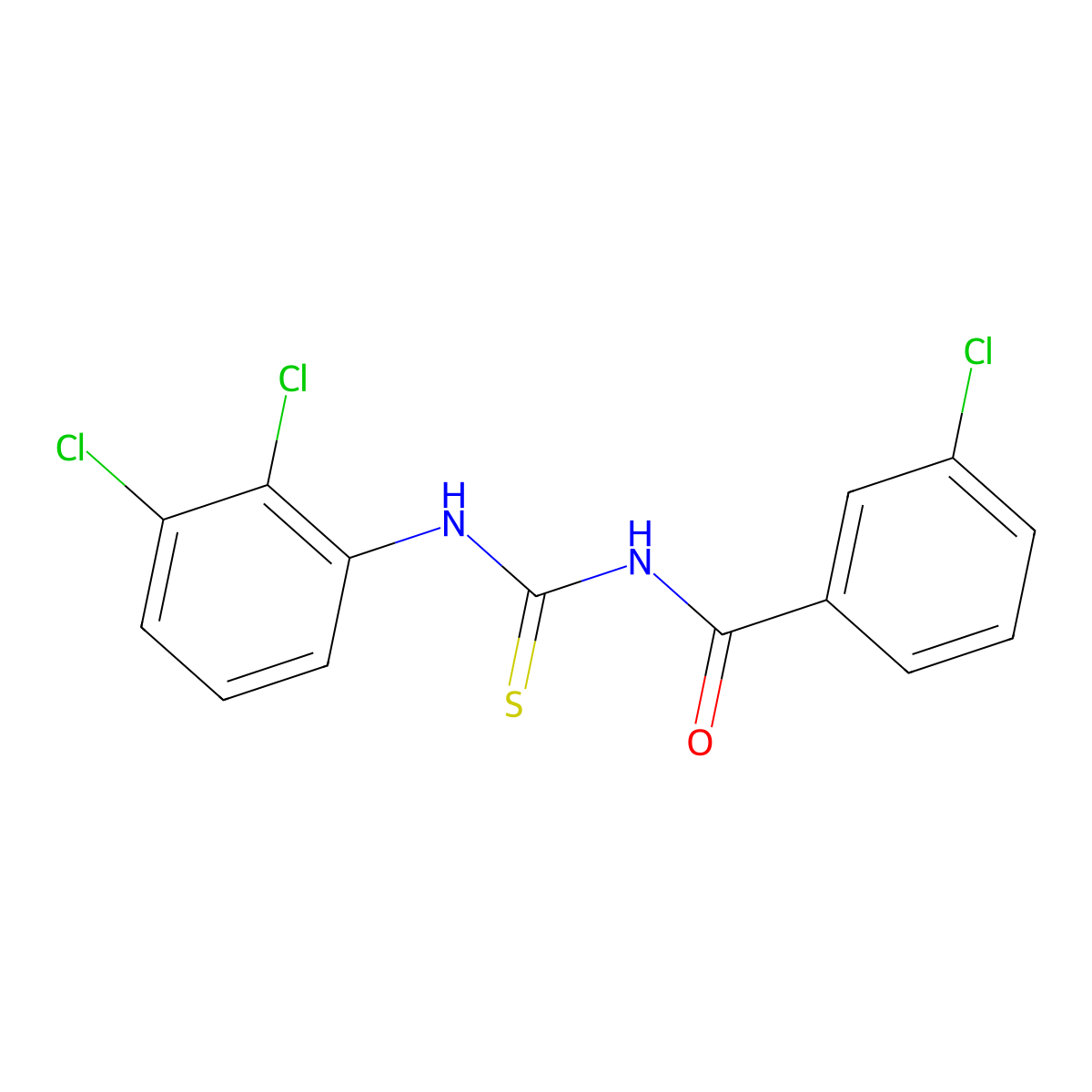 3-chloro-N-[(2,3-dichlorophenyl)carbamothioyl]benzamide molecular structure, CAS 381701-03-7