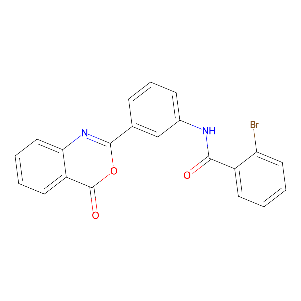 2-bromo-N-[3-(4-oxo-3,1-benzoxazin-2-yl)phenyl]benzamide molecular structure, CAS 381701-10-6