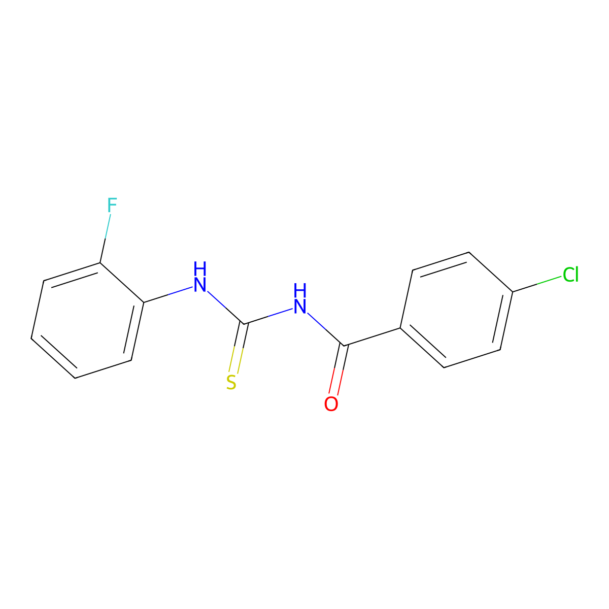 4-chloro-N-[(2-fluorophenyl)carbamothioyl]benzamide molecular structure, CAS 381701-27-5