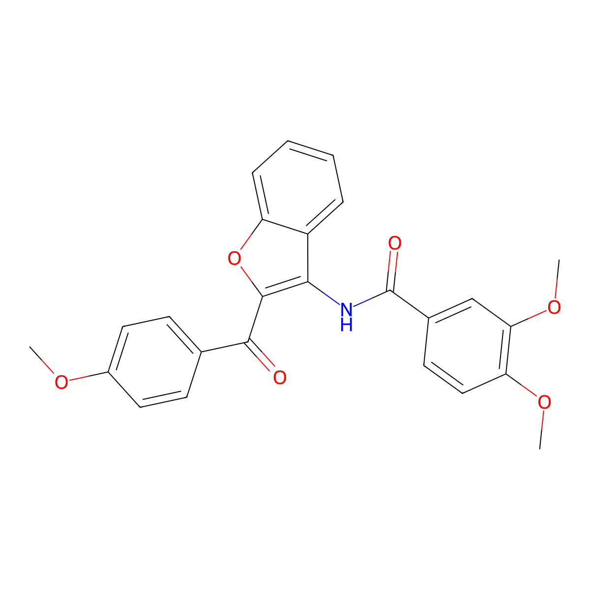 3,4-dimethoxy-N-[2-(4-methoxybenzoyl)-1-benzofuran-3-yl]benzamide molecular structure, CAS 381701-90-2