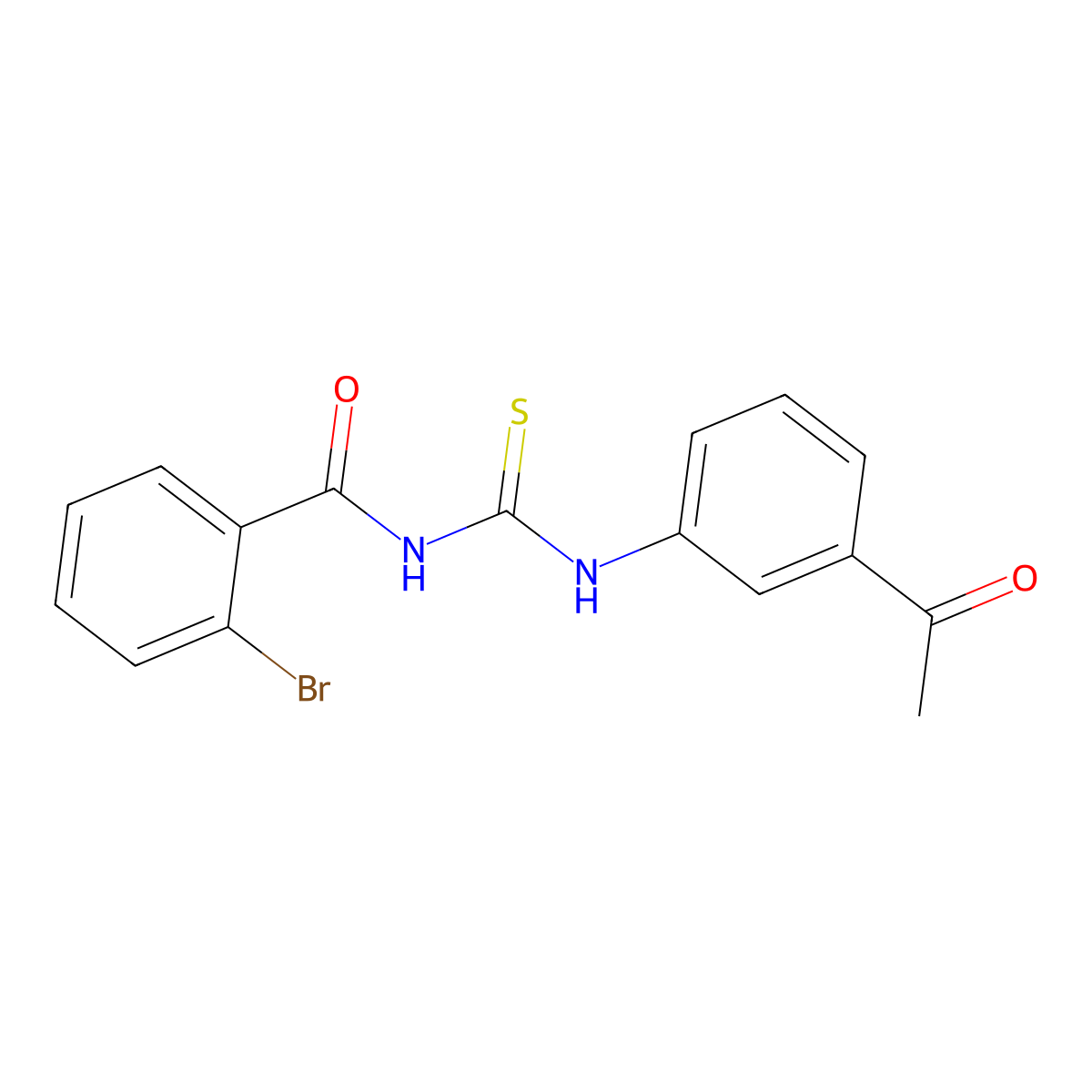 N-[(3-acetylphenyl)carbamothioyl]-2-bromobenzamide molecular structure, CAS 381702-53-0