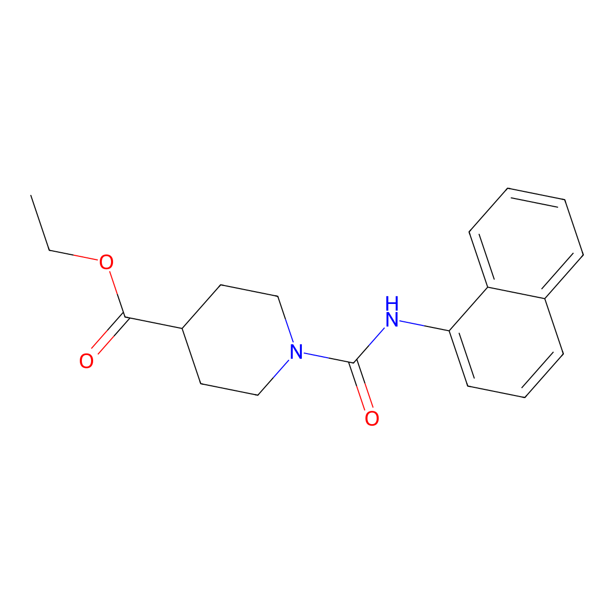 Ethyl 1-(naphthalen-1-ylcarbamoyl)piperidine-4-carboxylate molecular structure, CAS 381702-76-7