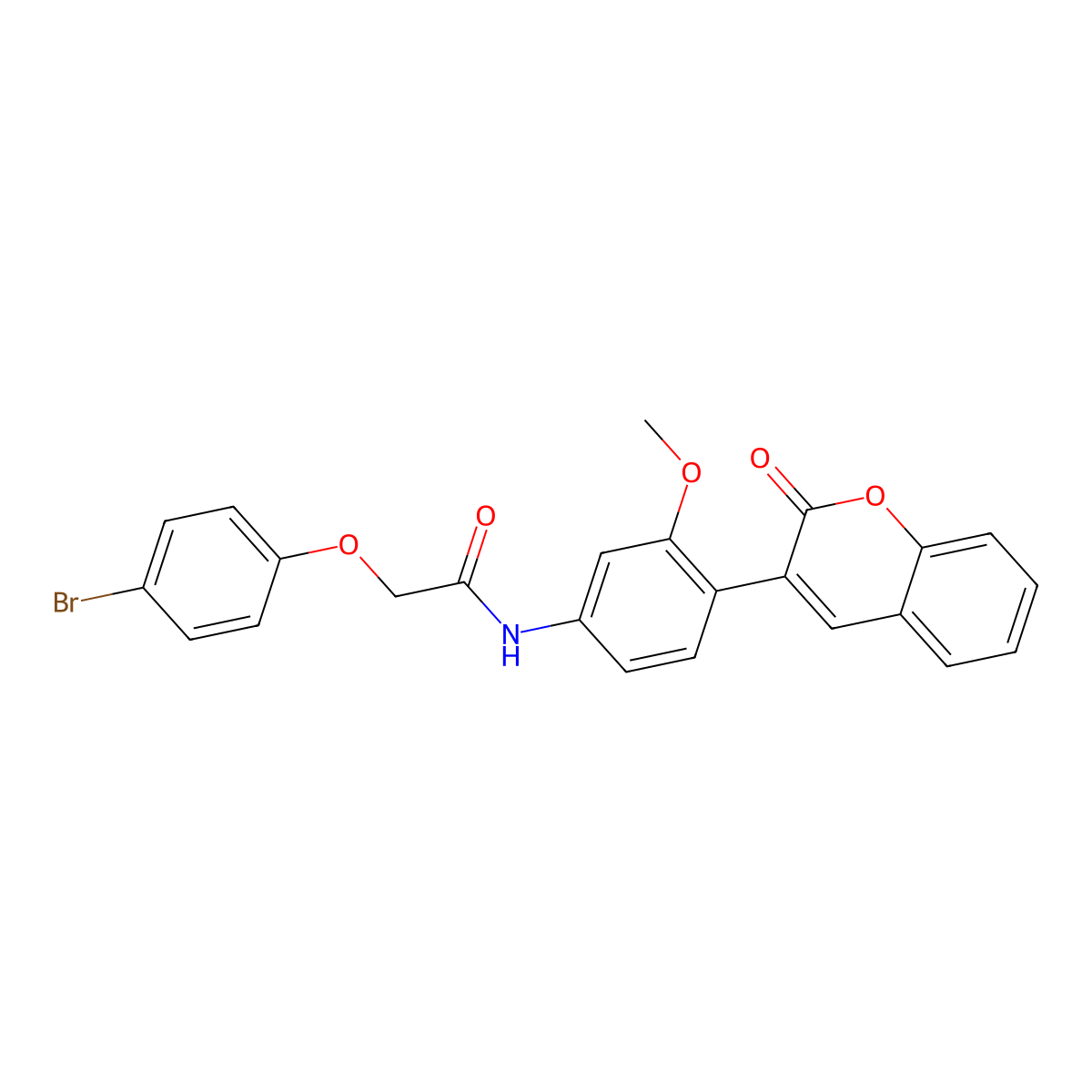 2-(4-bromophenoxy)-N-[3-methoxy-4-(2-oxochromen-3-yl)phenyl]acetamide molecular structure, CAS 381703-80-6