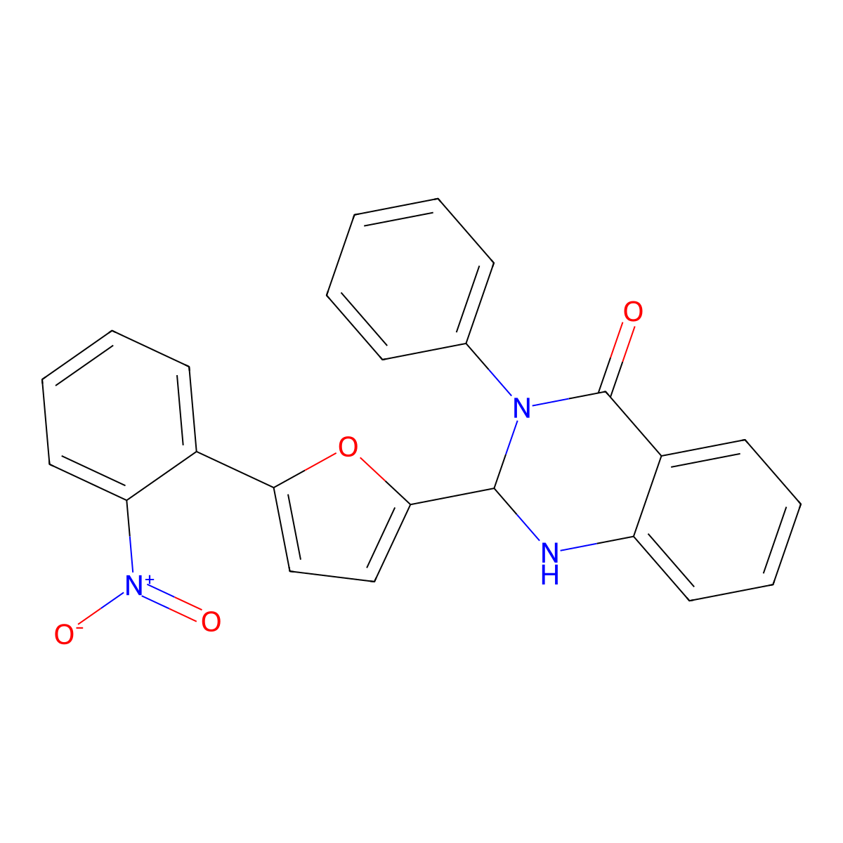 2-[5-(2-Nitrophenyl)furan-2-yl]-3-phenyl-1,2-dihydroquinazolin-4-one molecular structure, CAS 381705-41-5