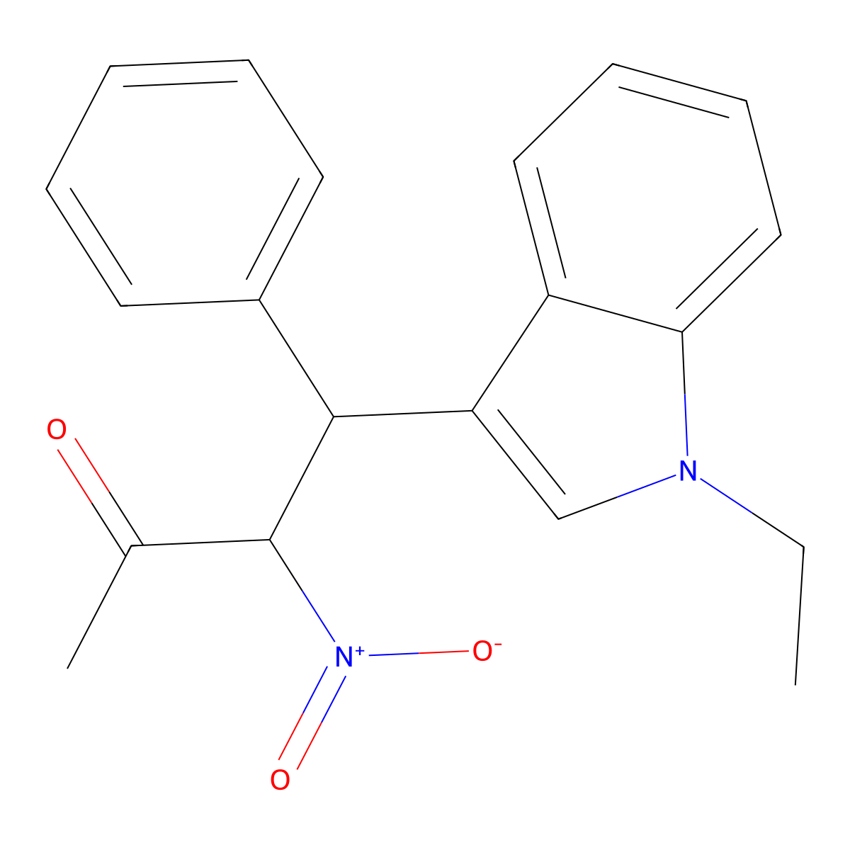 4-(1-Ethylindol-3-yl)-3-nitro-4-phenylbutan-2-one molecular structure, CAS 381705-73-3