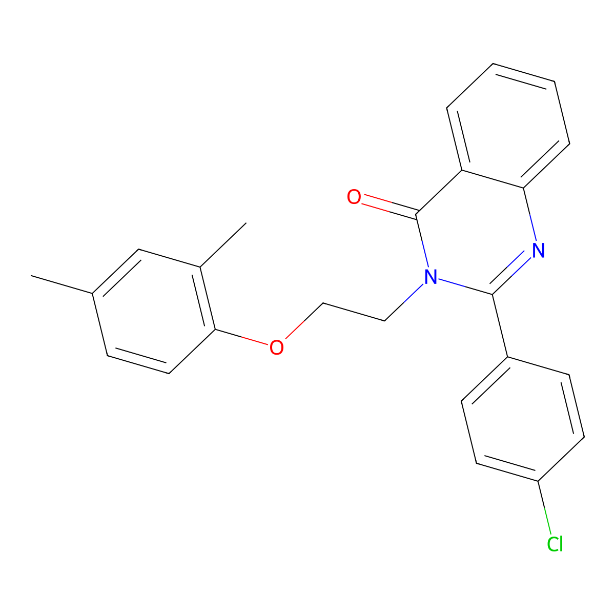 2-(4-Chlorophenyl)-3-[2-(2,4-dimethylphenoxy)ethyl]quinazolin-4-one molecular structure, CAS 381706-99-6