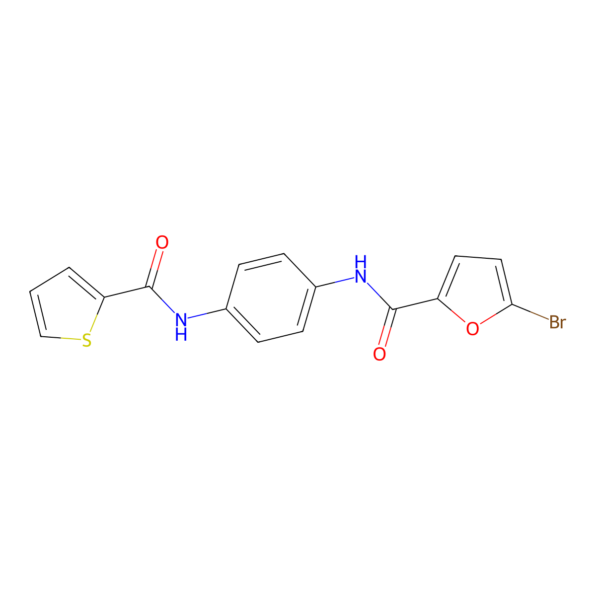 5-bromo-N-{4-[(2-thienylcarbonyl)amino]phenyl}-2-furamide molecular structure, CAS 381707-29-5
