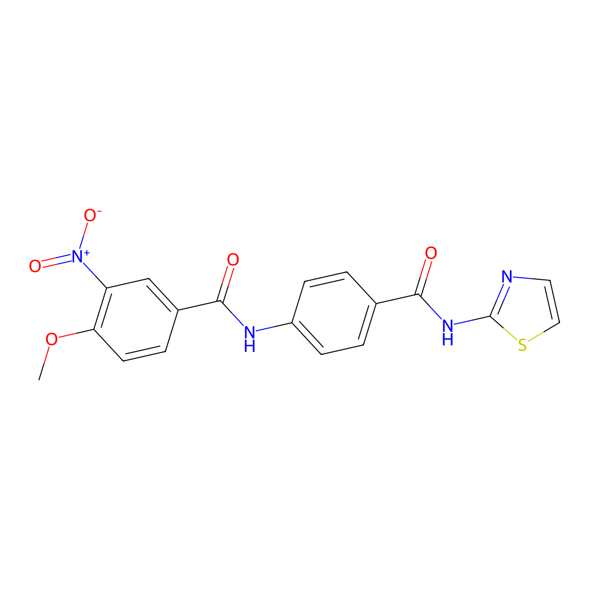 4-methoxy-3-nitro-N-[4-(1,3-thiazol-2-ylcarbamoyl)phenyl]benzamide molecular structure, CAS 381707-47-7